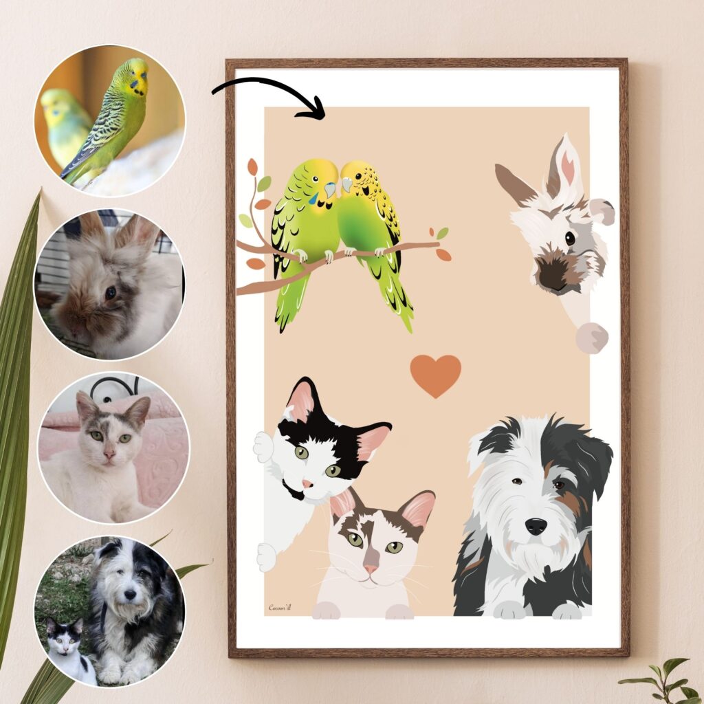 portrait personnalisé d'animaux
