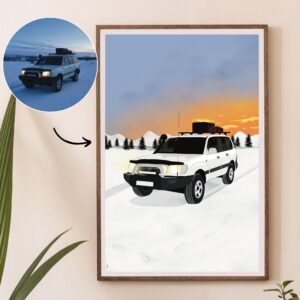 illustration personnalisée de véhicules (voiture, moto, van)