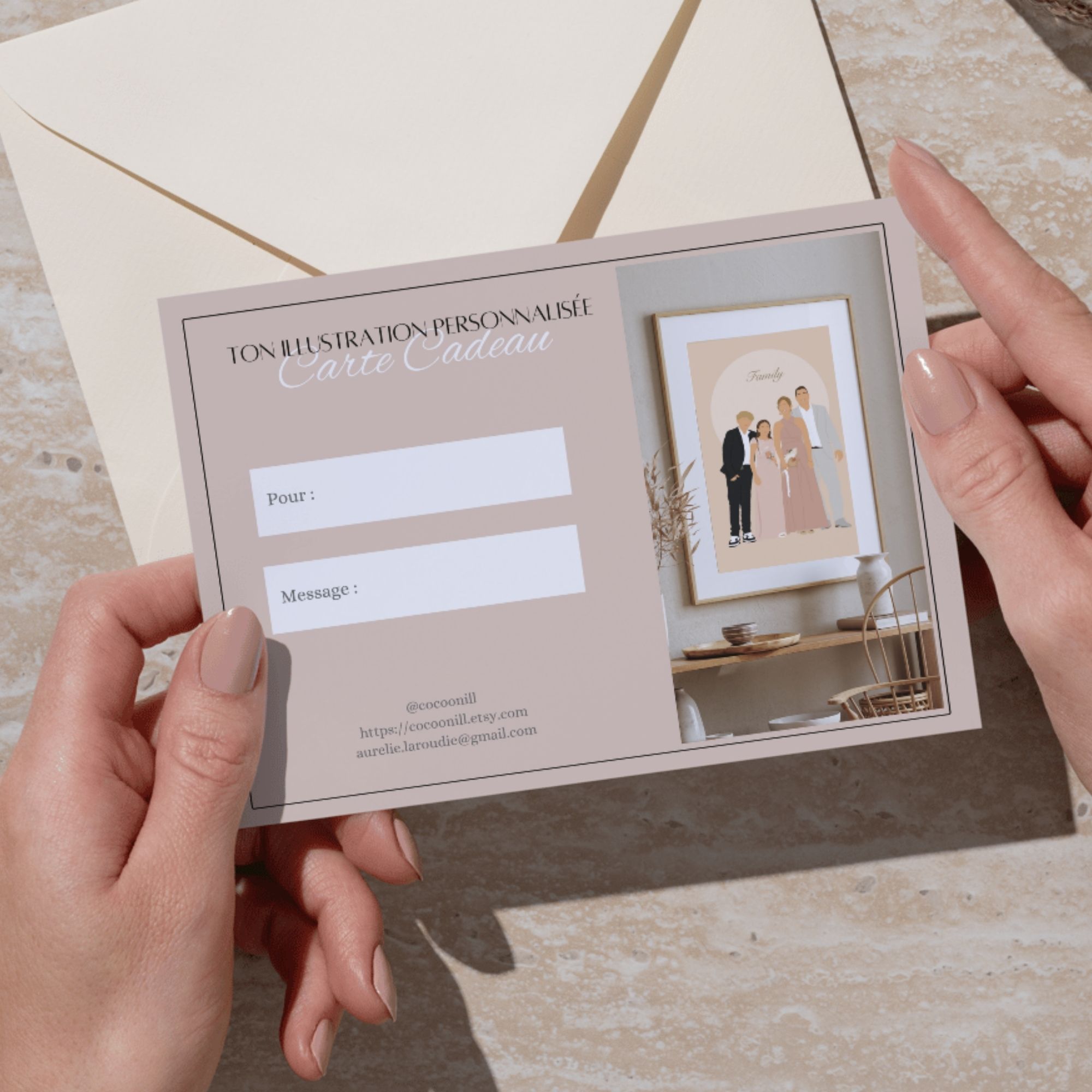 Carte cadeau pour dessin personnalisé