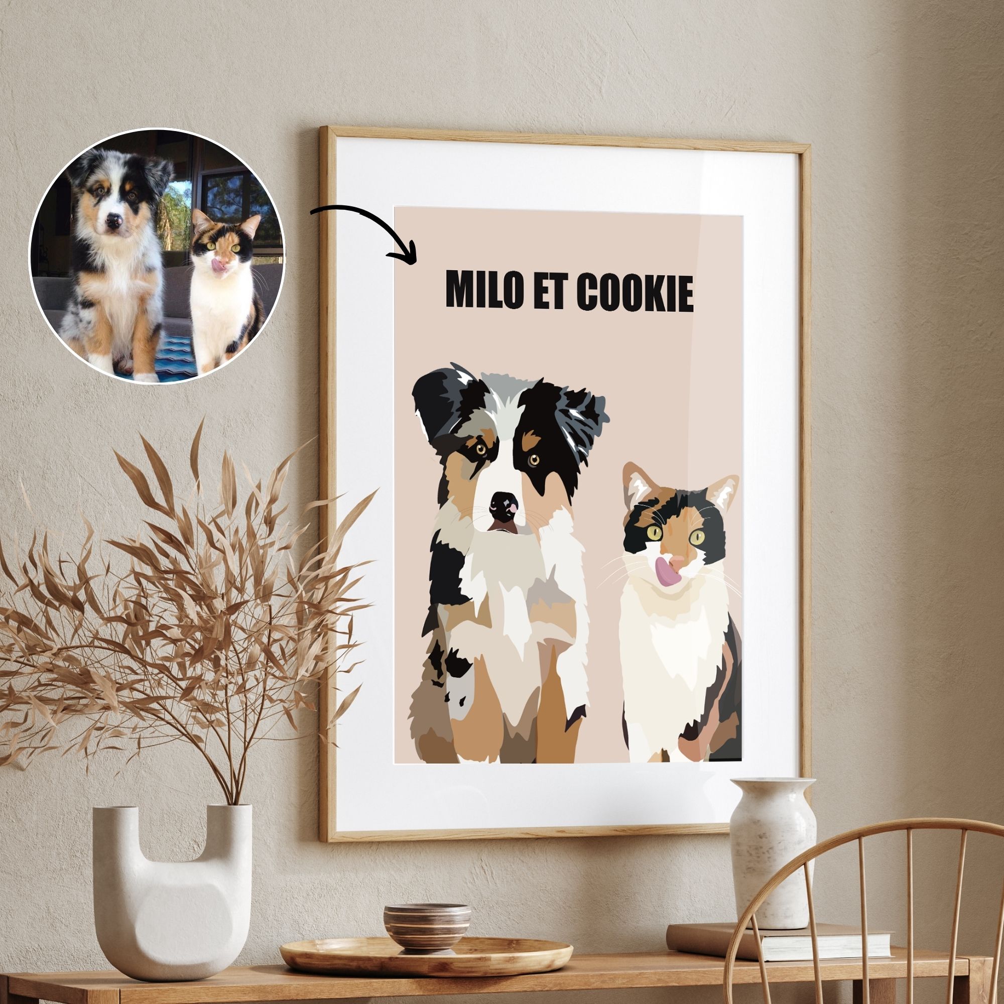 portrait personnalisé d'animaux de compagnie